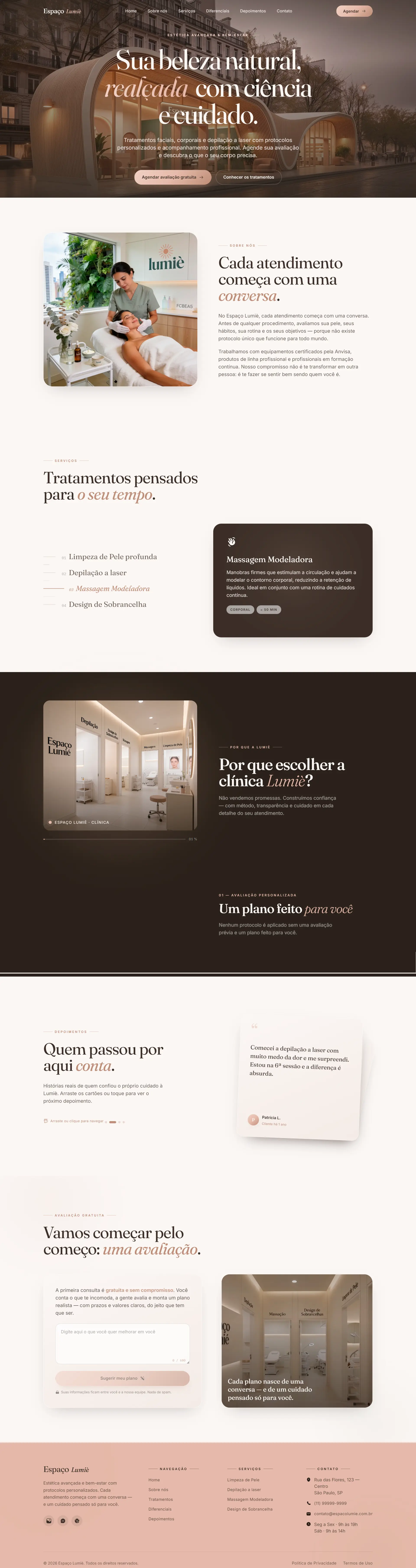 Espaço Lumiè interface preview