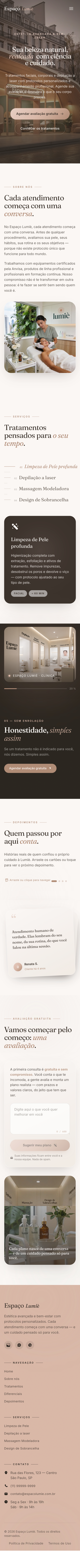 Espaço Lumiè — versão mobile